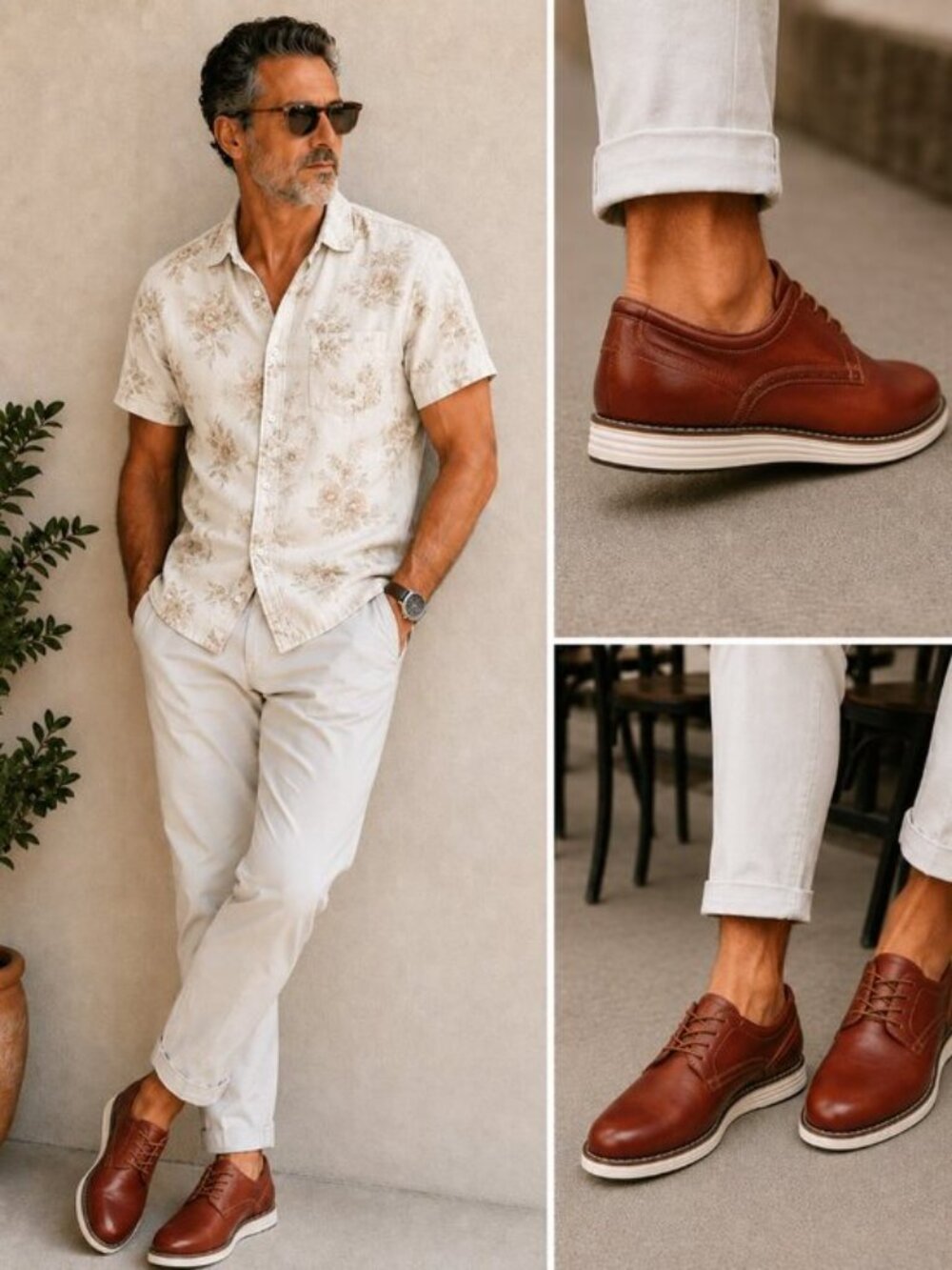 VOSTEY Men's Leather Oxford Shoes Brown Size 8 Business Casual Dress NWT